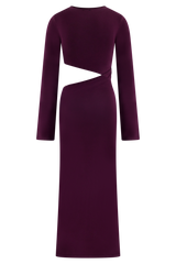 Azariah Long Sleeve Knit Midi Dress - Plum