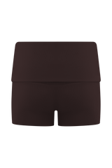Birdie Fold Over Shorts - Chocolate