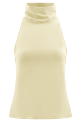 Birdie High Neck Sleeveless Top - Ivory