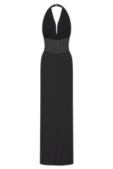 Bonnie Slinky And Lace Maxi Dress - Black