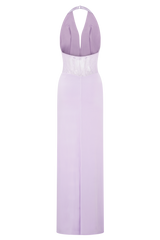 Bonnie Slinky And Lace Maxi Dress - Lilac