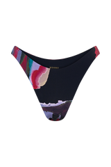 Brianna Cheeky Cut Bikini Bottom - Multi Fluid Reverie Print