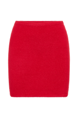 Brianne Knit Mini Skirt - Ruby