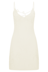 Brullo Embroidery Knit Mini Dress - Ivory