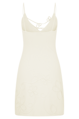 Brullo Embroidery Knit Mini Dress - Ivory