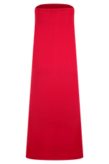 Bruna Slinky Fishtail Maxi Skirt - Red