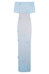 Brynn Orchid Knit Maxi Dress - Baby Blue