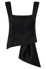 Bryony Satin Structured Sleeveless Top - Black