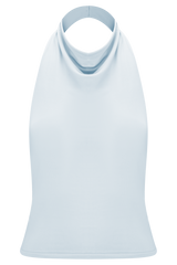 Calandra Slinky Halter Top With Hardware - Pale Blue