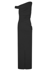 Callen One Shoulder Slinky Maxi Dress - Black