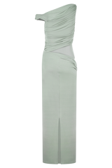 Callen One Shoulder Slinky Maxi Dress - Sage