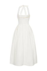 Candy Halter Midi Dress - White