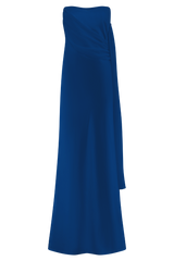 Carah Satin And Chiffon Maxi Dress - Cobalt