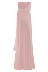 Carah Satin And Chiffon Maxi Dress - Pale Pink