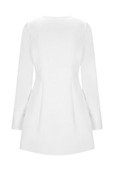 Carina Peplum Cotton Shirt Dress - White