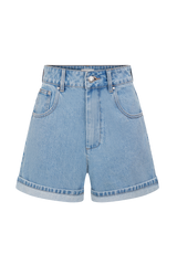 Carlene Cuffed Denim Shorts - Classic Blue