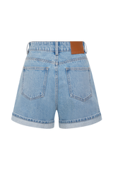 Carlene Cuffed Denim Shorts - Classic Blue