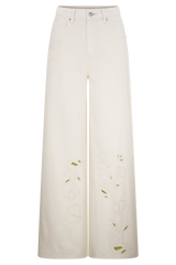 Carmella Embroided Jeans - Ecru