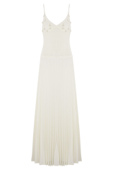 Catherine Crochet Pearl Maxi Dress - White