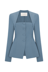 Christel Suiting Fitted Blazer - Ocean Blue