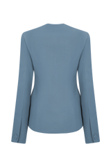 Christel Suiting Fitted Blazer - Ocean Blue