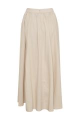 Clarence Linen A-Line Maxi Skirt - Natural