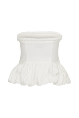 Cora Ruched Strapless Top - White