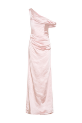 Dalia Off Shoulder Satin Maxi Dress - Soft Pink