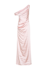 Dalia Off Shoulder Satin Maxi Dress - Soft Pink