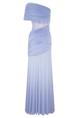 Dallas One Shoulder Mesh Maxi Dress - Lavender