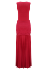 Dania Cowl Neck Slinky Maxi Dress - Fuchsia Pink