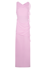 Daria Draped Chiffon Maxi Dress - Light Lilac