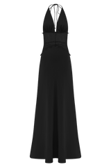 Dinah Lace And Satin Maxi Dress - Black