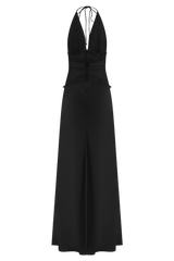 Dinah Lace And Satin Maxi Dress - Black