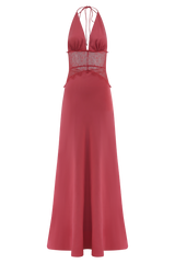 Dinah Lace And Satin Maxi Dress - Blush Rose
