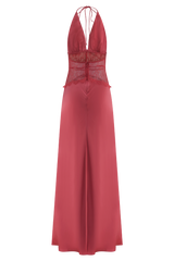 Dinah Lace And Satin Maxi Dress - Blush Rose