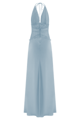 Dinah Lace And Satin Maxi Dress - Cornflower Blue