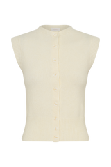 Dionne Sleeveless Knit Vest - Ivory Marle