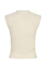 Dionne Sleeveless Knit Vest - Ivory Marle