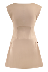 Doris Sleeveless Mini Dress - Camel