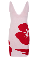 Dorothy Knit Print Mini Dress - Red Deco Fleur Print
