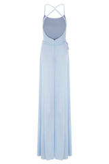 Elaine Chiffon Beaded Maxi Dress - Sky Blue