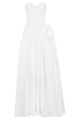 Elizabeth Strapless Corset Maxi Dress - White