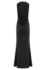 Elke Slinky V Neck Maxi Dress - Black