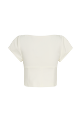 Ellis Cap Sleeve Longline Suiting Top - Ivory
