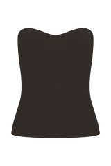 Elodie Strapless Cupped Knit Top - Chocolate