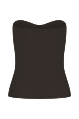 Elodie Strapless Cupped Knit Top - Chocolate