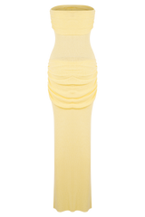 Elora Strapless Knit Maxi Dress - Lemon