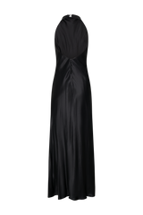 Esther Iridescent Satin Cowl Maxi Dress - Black