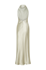 Esther Iridescent Satin Cowl Maxi Dress - Sage